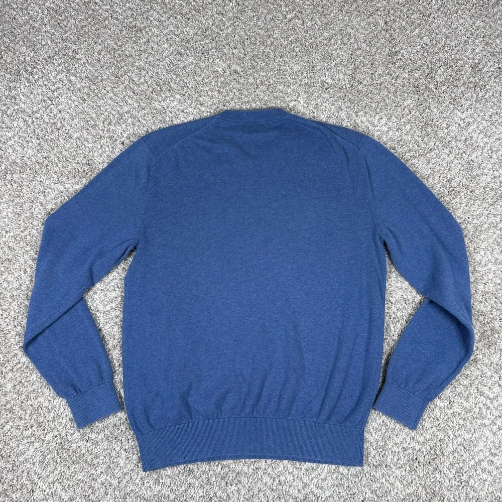 Southern‎ Tide Sweater Mens Medium Blue V Neck Cotton Coastal Prep